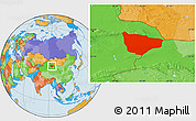 Political Location Map of Hami