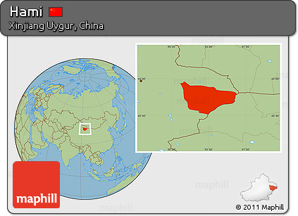 Savanna Style Location Map of Hami