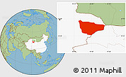 Savanna Style Location Map of Hami, highlighted country
