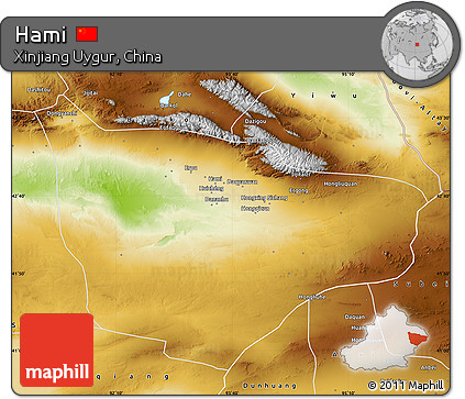 Physical Map of Hami
