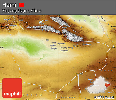 Physical Map of Hami