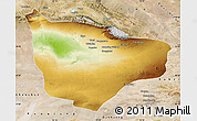 Physical Map of Hami, satellite outside
