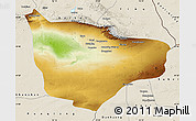 Physical Map of Hami, shaded relief outside