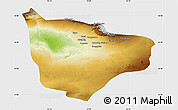Physical Map of Hami, single color outside