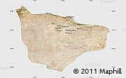 Satellite Map of Hami, single color outside