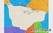 Shaded Relief Map of Hami, political outside
