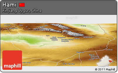 Physical Panoramic Map of Hami