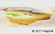 Physical Panoramic Map of Hami, lighten