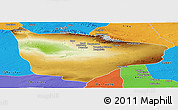 Physical Panoramic Map of Hami, political outside