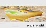 Physical Panoramic Map of Hami, satellite outside
