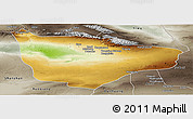 Physical Panoramic Map of Hami, semi-desaturated