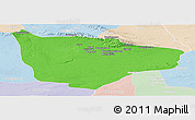 Political Panoramic Map of Hami, lighten