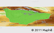 Political Panoramic Map of Hami, physical outside