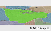 Political Panoramic Map of Hami, semi-desaturated