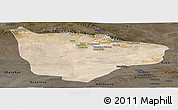 Satellite Panoramic Map of Hami, darken