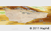 Satellite Panoramic Map of Hami, physical outside