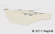 Shaded Relief Panoramic Map of Hami, cropped outside