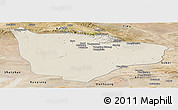 Shaded Relief Panoramic Map of Hami, satellite outside