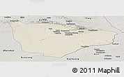 Shaded Relief Panoramic Map of Hami, semi-desaturated