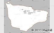 Gray Simple Map of Hami, cropped outside