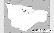 Gray Simple Map of Hami, single color outside