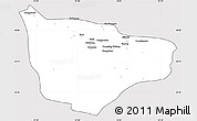 Silver Style Simple Map of Hami, cropped outside