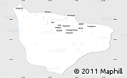 Silver Style Simple Map of Hami, single color outside