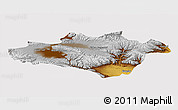 Physical 3D Map of Hejing, cropped outside