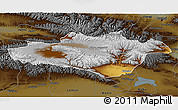 Physical 3D Map of Hejing, darken