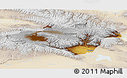 Physical 3D Map of Hejing, lighten