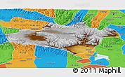 Physical 3D Map of Hejing, political outside