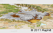 Physical 3D Map of Hejing, satellite outside