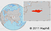 Gray Location Map of Hejing