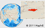 Shaded Relief Location Map of Hejing