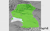 Political 3D Map of Hoxud, desaturated