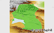Political 3D Map of Hoxud, physical outside