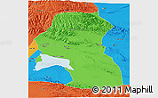 Political 3D Map of Hoxud