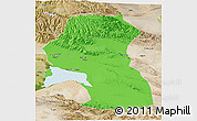 Political 3D Map of Hoxud, satellite outside