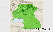 Political 3D Map of Hoxud, shaded relief outside