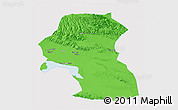 Political 3D Map of Hoxud, single color outside
