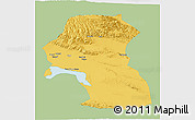 Savanna Style 3D Map of Hoxud, single color outside