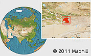 Satellite Location Map of Hoxud