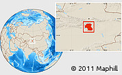 Shaded Relief Location Map of Hoxud