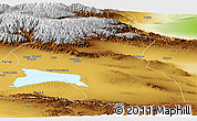 Physical Panoramic Map of Hoxud