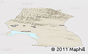 Shaded Relief Panoramic Map of Hoxud, cropped outside