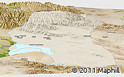 Shaded Relief Panoramic Map of Hoxud, satellite outside