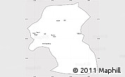 Silver Style Simple Map of Hoxud, cropped outside