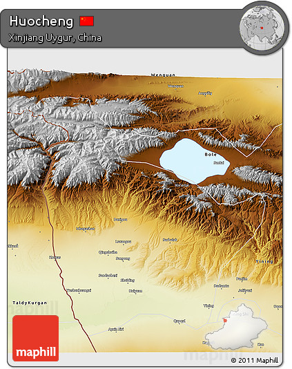 Physical 3D Map of Huocheng
