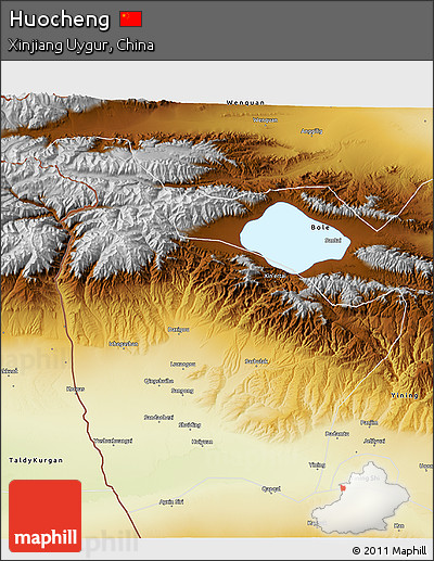 Physical 3D Map of Huocheng