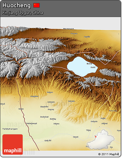 Physical 3D Map of Huocheng